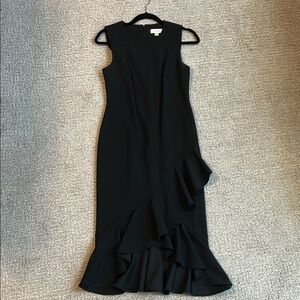 Elegant High Low Black Sleeveless Dress
